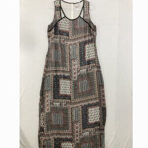 Junarose‎ size 14 Multicolor Patchwork Boho Print Maxi Dress Feminine Vacation